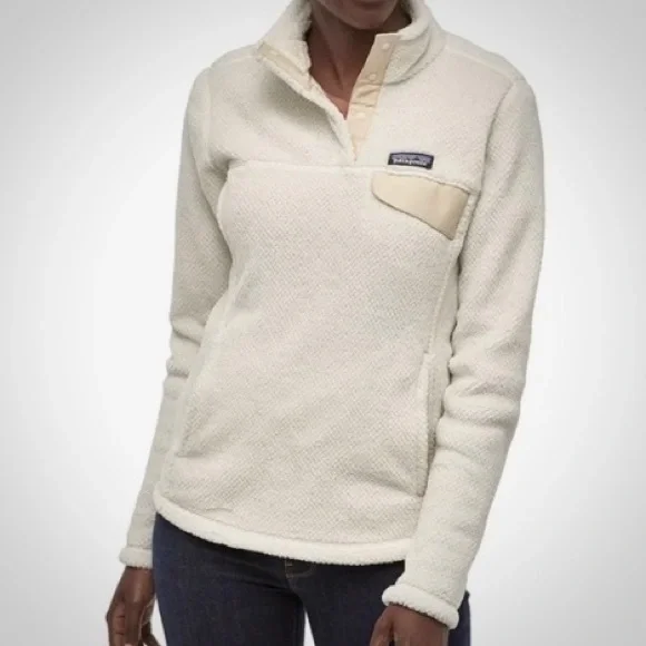 PATAGONIA Women’s Re-Tool Snap T Fleece Pullover Off White/Cream Size S - Picture 2 of 8